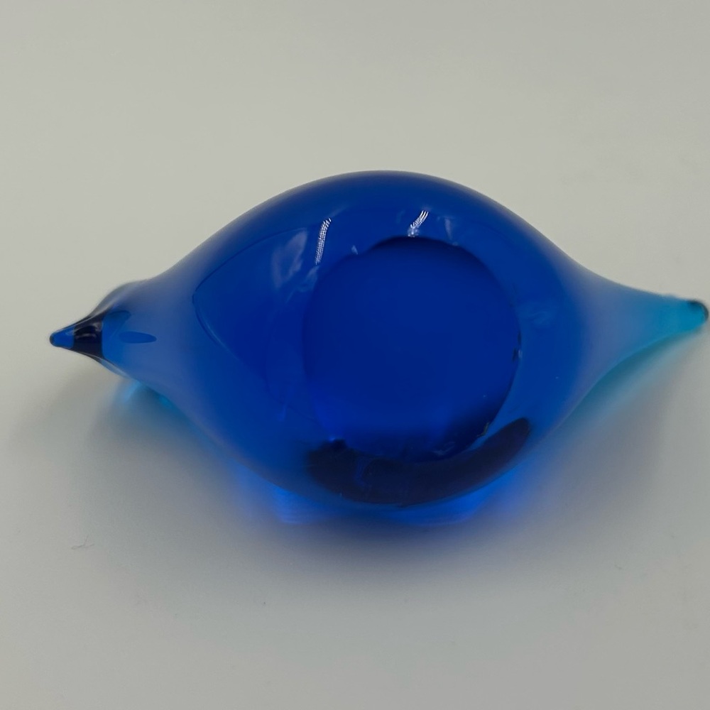 Hand-blown Cobalt Bluebird of Happiness Glass Collectible Paperweight Gift - Picture 6 of 7